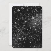 Black & Silver Sparkling Lights Glam Holiday Party Einladung (Rückseite)