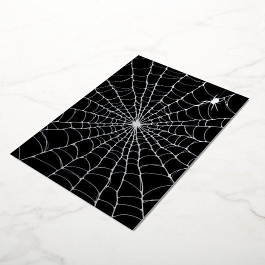 Black Silver Spider WebHalloween Folieneinladung (Gedreht)