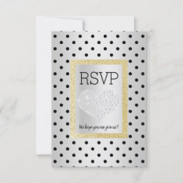Black Silver SPOT Gold Herz UAWG schlicht RSVP Karte