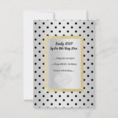 Black Silver SPOT Gold Herz UAWG schlicht RSVP Karte (Rückseite)