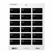 Black Silver Star von David Address Labels Adressaufkleber (Vorne)