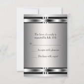 Black Silver Star von David Bar Mitzvah UAWG RSVP Karte (Rückseite)