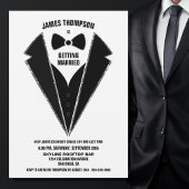 Black Silver Tuxedo Bachelor Party Einladung
