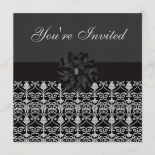 Black & Silver Vintag Elegante Geburtstagsparty Einladung