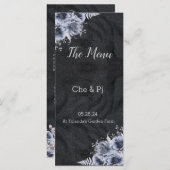 Black & Silver Wedding Menu Menükarte (Vorne/Hinten)