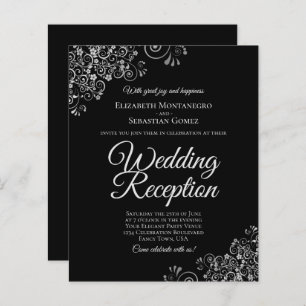 Black & Silver Wedding Reception BUDGET laden