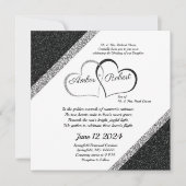Black & Silver Wedding speichern Sie das Datum w/H Save The Date (Vorderseite)