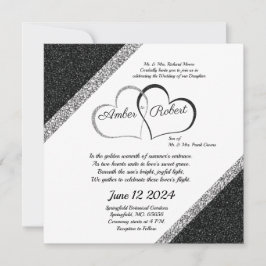 Black & Silver Wedding speichern Sie das Datum w/H Save The Date