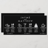 Black Silver Wedding Timeline Begrüßungstablett Hi (Vorne/Hinten)