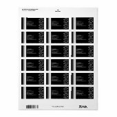 Black Silver White Christmas Address Label 1 Adressaufkleber (Vorne)