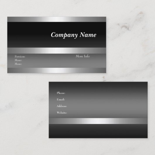 Black Silver White Visitenkarte (Vorne/Hinten)