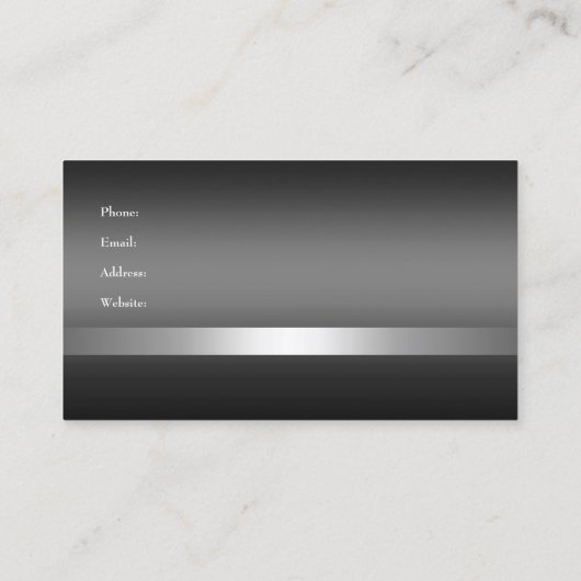 Black Silver White Visitenkarte (Rückseite)
