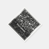 Black & Silver Workshop Tools Napkins Serviette (Ecke)