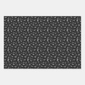 Black Silver Zebra Animal Print Glitzer Geschenkpapier Set (Vorderseite 3)