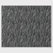 Black Silver Zebra Print Glitzer    Geschenkpapier (Flach)