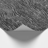 Black Silver Zebra Print Imitate Glitzer Geschenkpapier (Ecke)