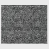 Black Silver Zebra Print Imitate Glitzer Geschenkpapier (Flach)