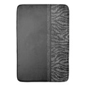 Black & Silver Zebra Wild Animal Print Exotic Glam Badematte (Vorderseite Vertikal)