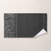 Black Silver Zebra Wild Animal Print Exotic Glam Badhandtuch Set (Handtuch)