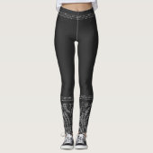 Black Silver Zebra Wild Animal Print Exotic Glam Leggings (Vorderseite)