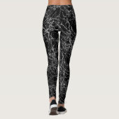 Black & Silvery Spider Webs Chic Halloween-Kostüm Leggings (Rückseite)