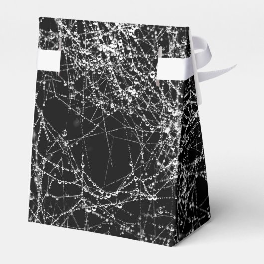 Black & Silvery Spider Webs Chic Halloween-Party Geschenkschachtel (Rückseite)