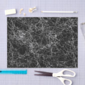 Black & Silvery Spider Webs Chic Halloween-Party Seidenpapier (Handwerk)