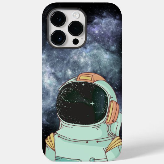 Black Simple Astronaut Case-Mate iPhone Hülle (Rückseite)