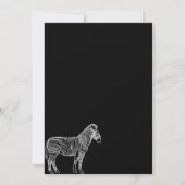 Black Simple Basic Linear Zebra Einladung (Rückseite)