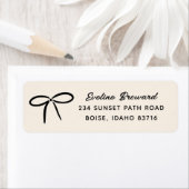 Black Simple Bow Return Address Label (Insitu)