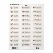 Black Simple Bow Return Address Label (Vorne)