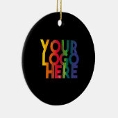 Black Simple Business Logo Weihnachten feierlich Keramik Ornament (Rechts)