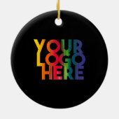 Black Simple Business Logo Weihnachten feierlich Keramik Ornament (Hinten)