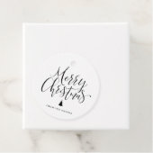 Black Simple Calligraphy Merry Christmas Geschenkanhänger (Beispiel)