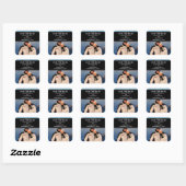 Black Simple Chic Foto Save the Date Stickers (Blatt)
