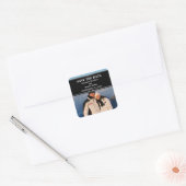 Black Simple Chic Foto Save the Date Stickers (Umschlag)