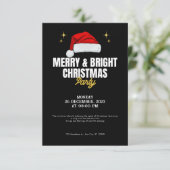Black Simple Christmas Party Einladung (Stehend Vorderseite)