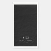 Black Simple Couple Initials Wedding Serviette (Vorderseite)