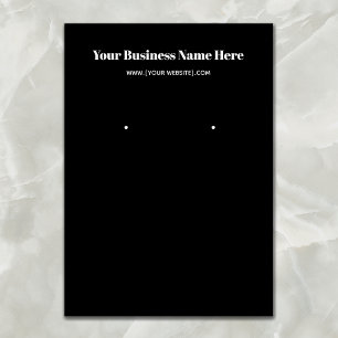 Black Simple Custom Earring Business Card