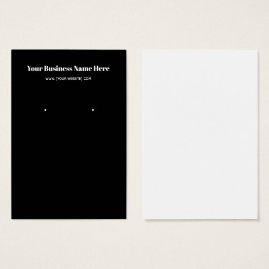 Black Simple Custom Earring Business Card (Vorne & Hinten)