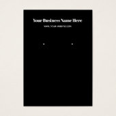 Black Simple Custom Earring Business Card (Vorderseite)