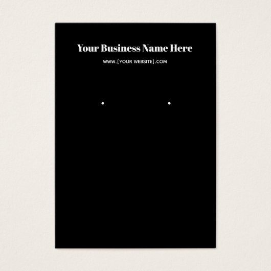 Black Simple Custom Earring Business Card (Vorderseite)