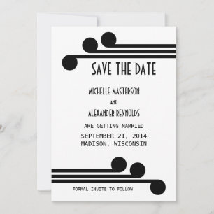 Black Simple Deko Chic Save the Date einladen Einladung