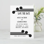 Black Simple Deko Chic Save the Date einladen Einladung (Stehend Vorderseite)