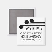 Black Simple Deko Chic Speichern Sie das Date Magn Magnet (Vorderseite/Rückseite)
