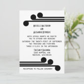 Black Simple Deko Chic Wedite Einladung (Stehend Vorderseite)