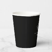 Black Simple Elegant Couple Initials Wedding Pappbecher (Rechts)