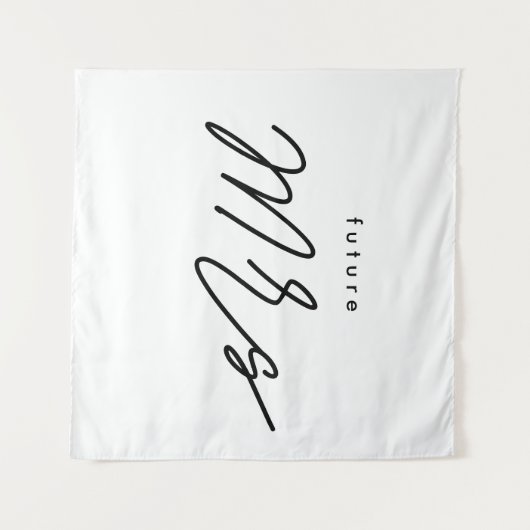 Black Simple Elegant Text Future MRs Brautparty Wandteppich (Vorderseite (Horizontal))