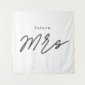 Black Simple Elegant Text Future MRs Brautparty Wandteppich (Vorderseite)