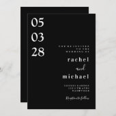 Black Simple elegante Einladung (Vorne/Hinten)